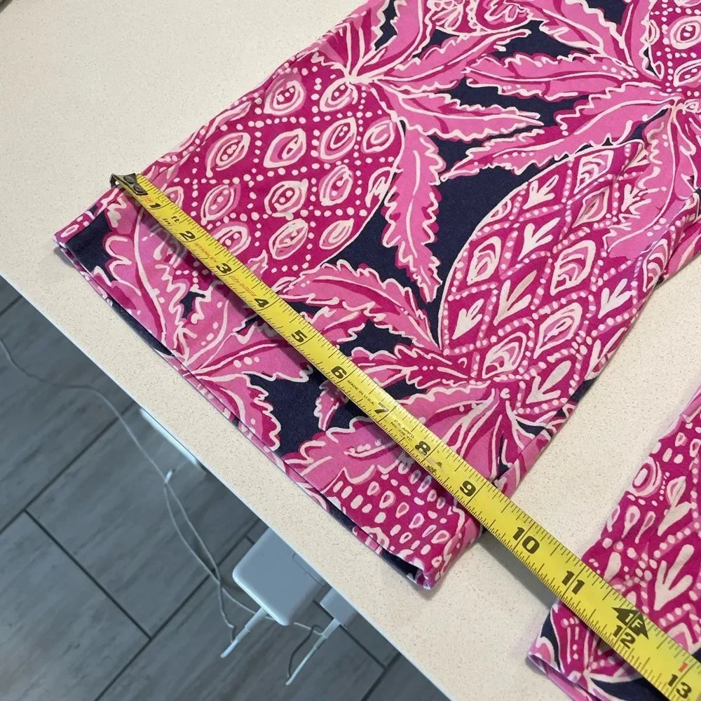 Lilly Pulitzer Pink Pineapple Print Palazzo Pull on elastic waist Pants size XS